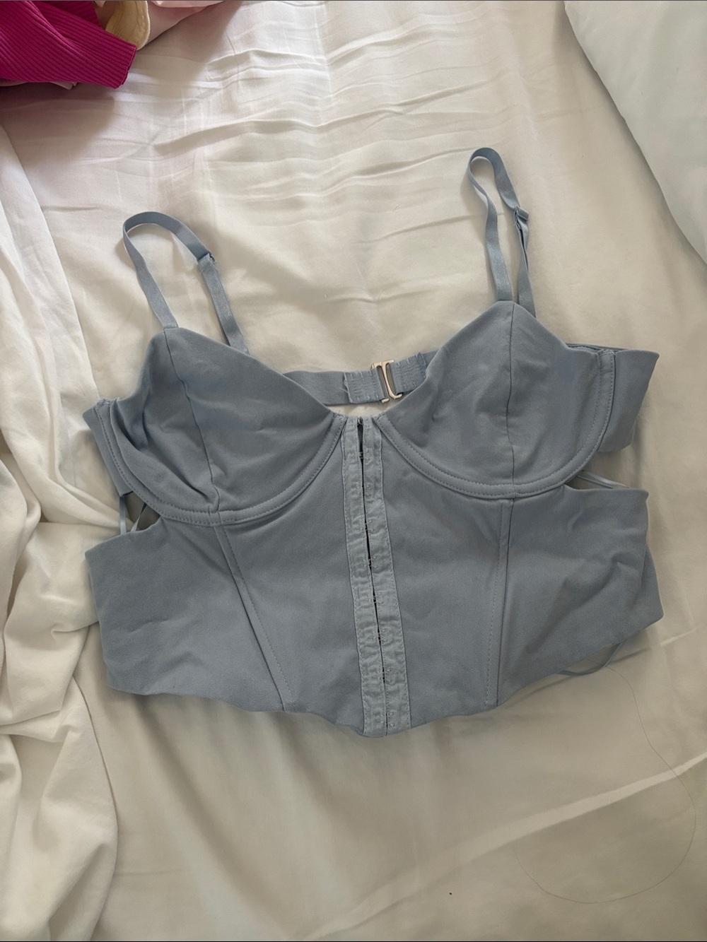 GARAGE Women's Light Blue Corset Bralette Top
